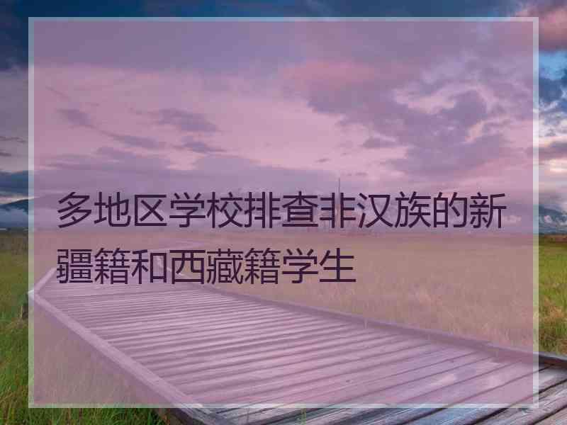 多地区学校排查非汉族的新疆籍和西藏籍学生