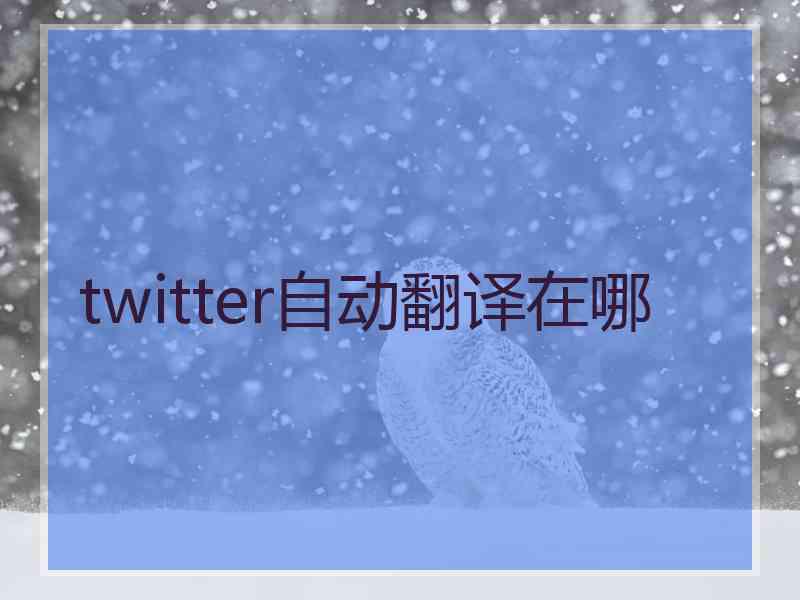 twitter自动翻译在哪