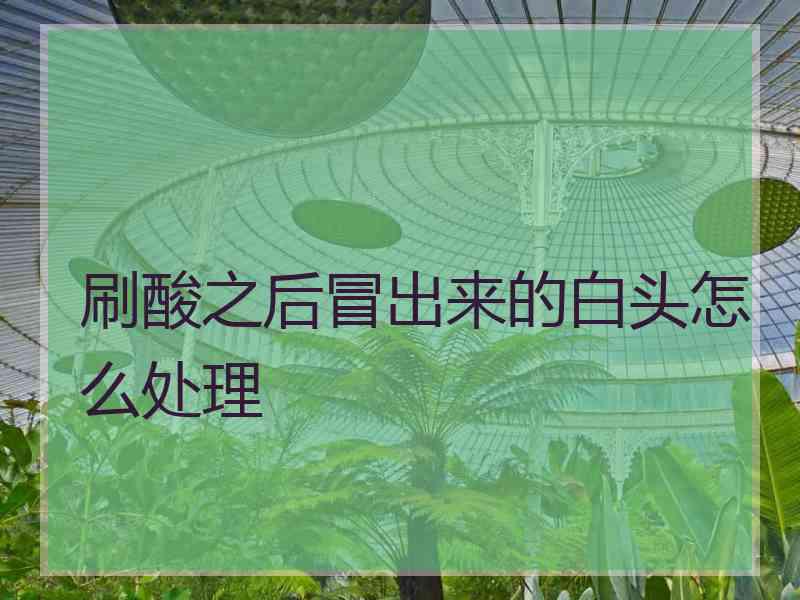 刷酸之后冒出来的白头怎么处理