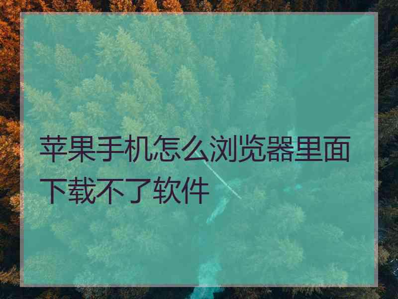 苹果手机怎么浏览器里面下载不了软件