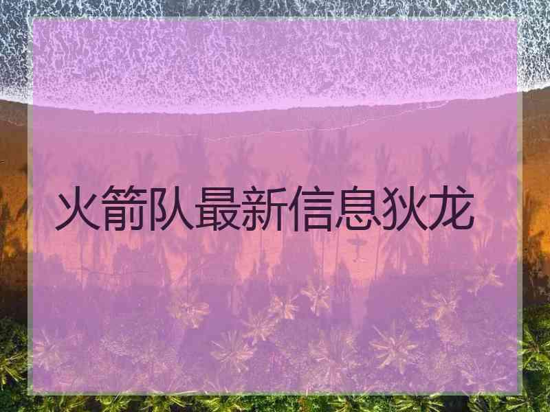 火箭队最新信息狄龙