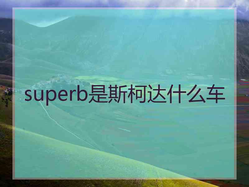 superb是斯柯达什么车