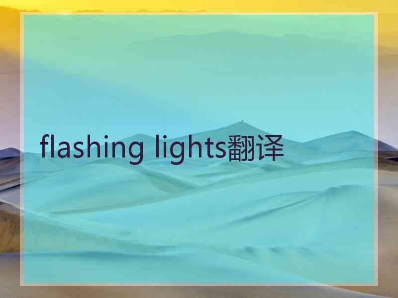 flashing lights翻译