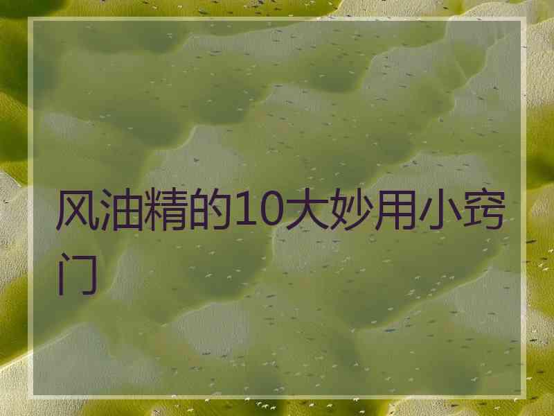 风油精的10大妙用小窍门