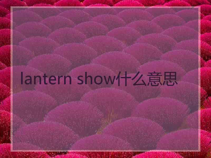 lantern show什么意思