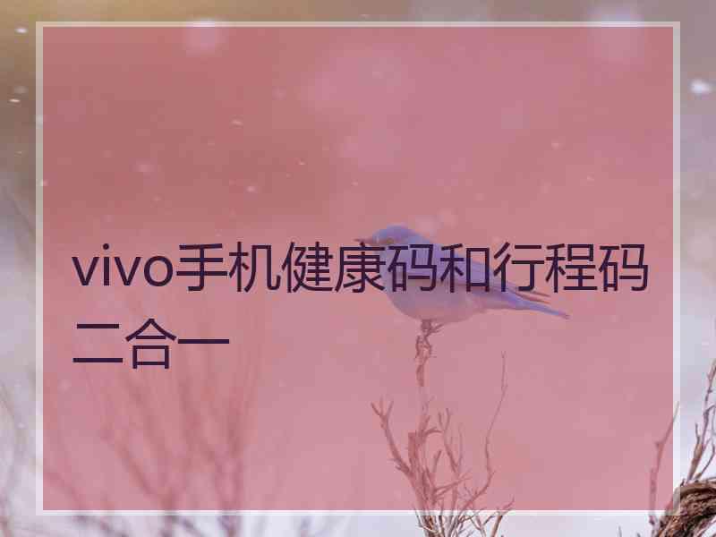 vivo手机健康码和行程码二合一