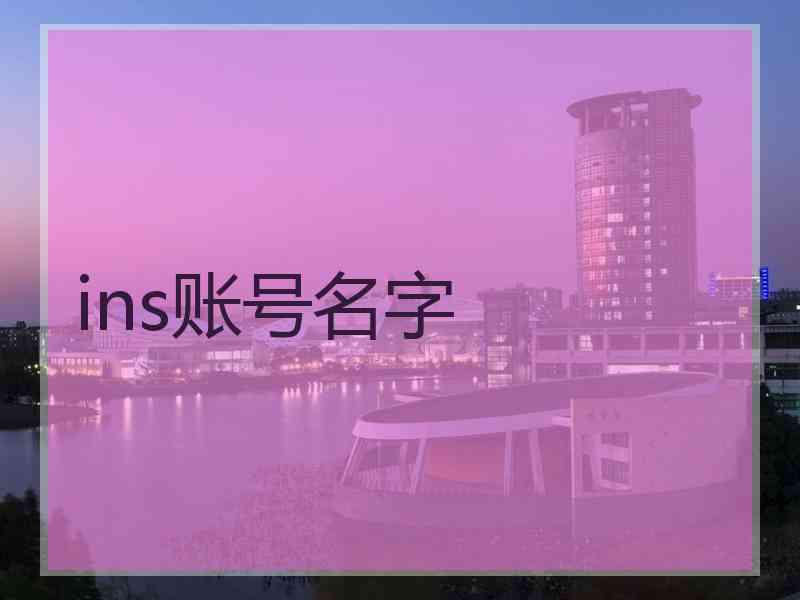 ins账号名字