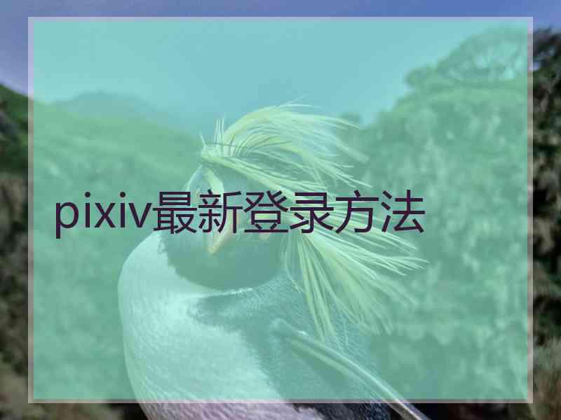 pixiv最新登录方法