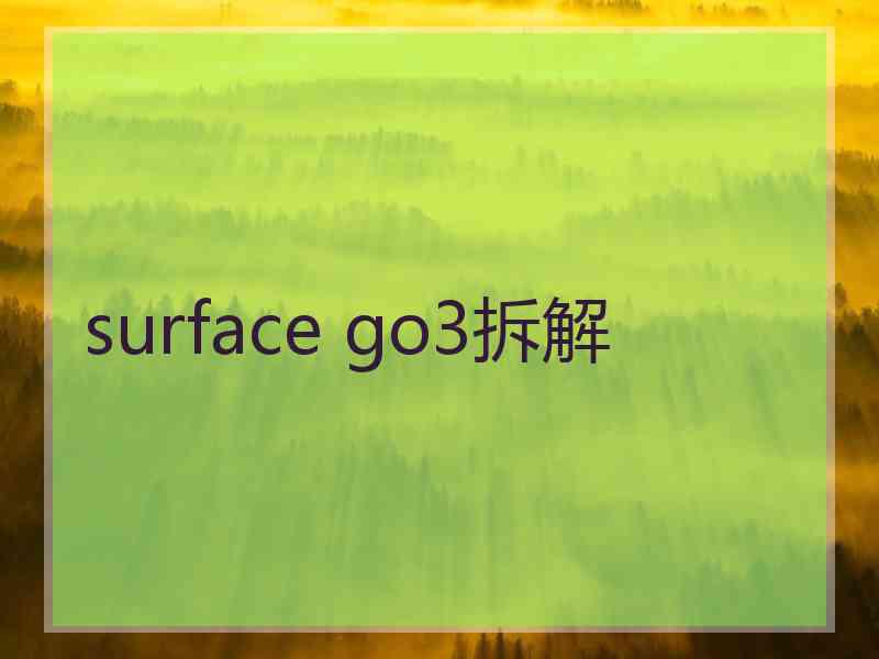 surface go3拆解