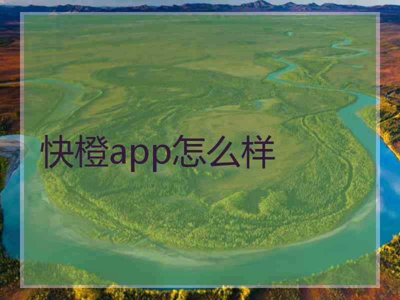 快橙app怎么样