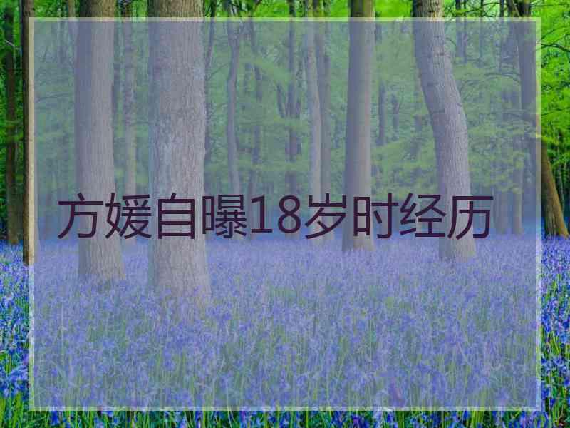 方媛自曝18岁时经历