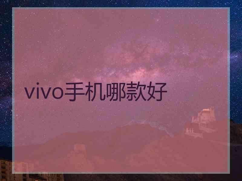 vivo手机哪款好