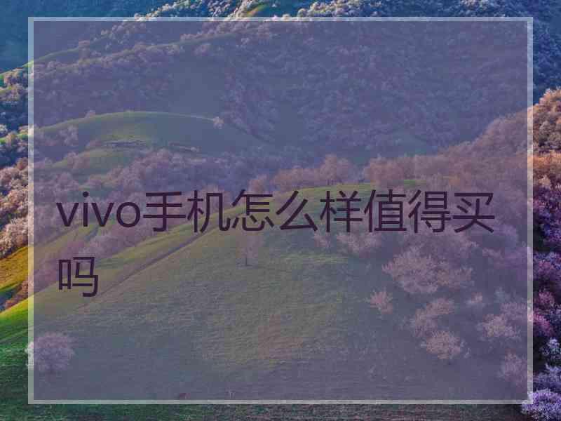 vivo手机怎么样值得买吗