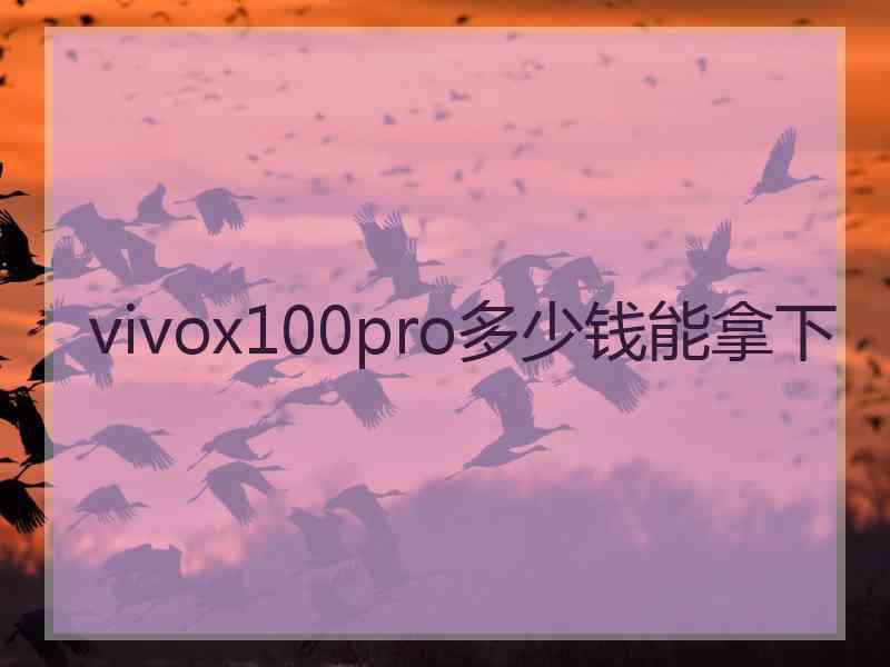 vivox100pro多少钱能拿下