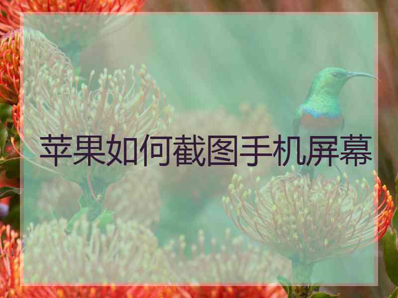 苹果如何截图手机屏幕