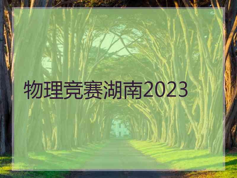 物理竞赛湖南2023