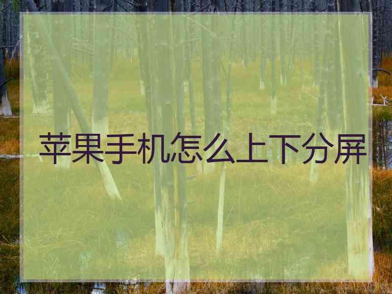 苹果手机怎么上下分屏