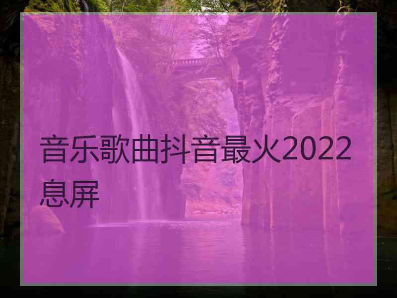 音乐歌曲抖音最火2022息屏