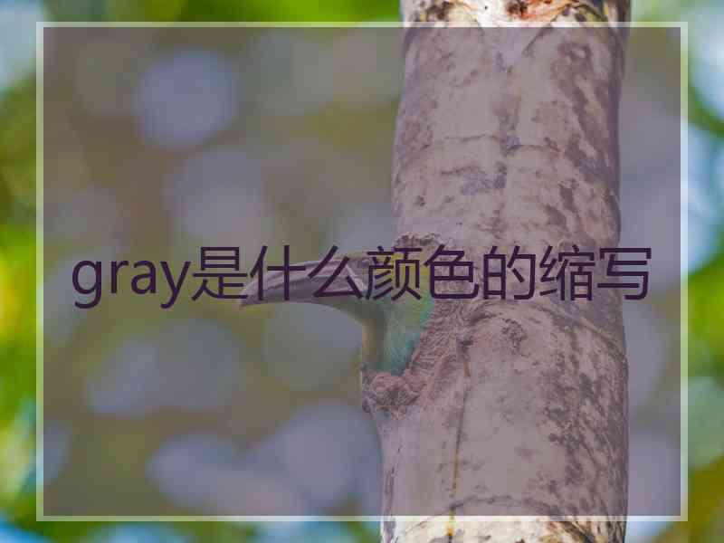 gray是什么颜色的缩写