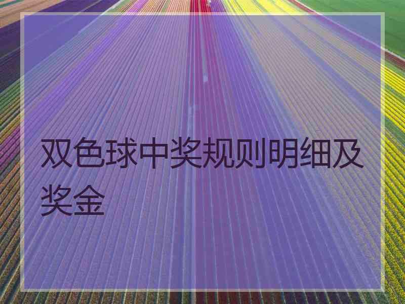 双色球中奖规则明细及奖金