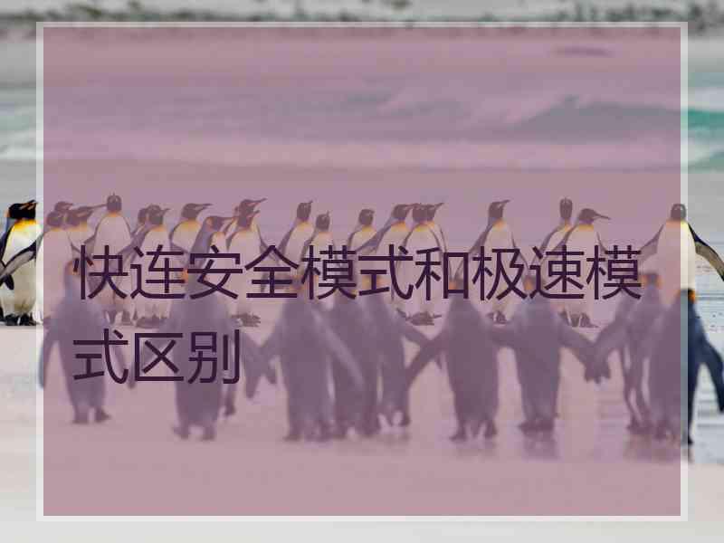 快连安全模式和极速模式区别