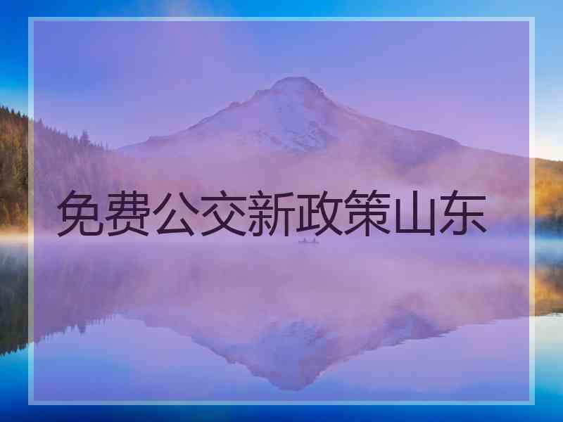 免费公交新政策山东