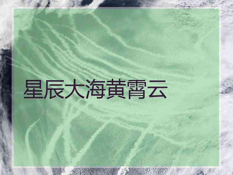 星辰大海黄霄云