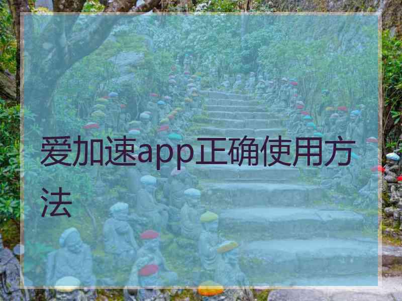 爱加速app正确使用方法