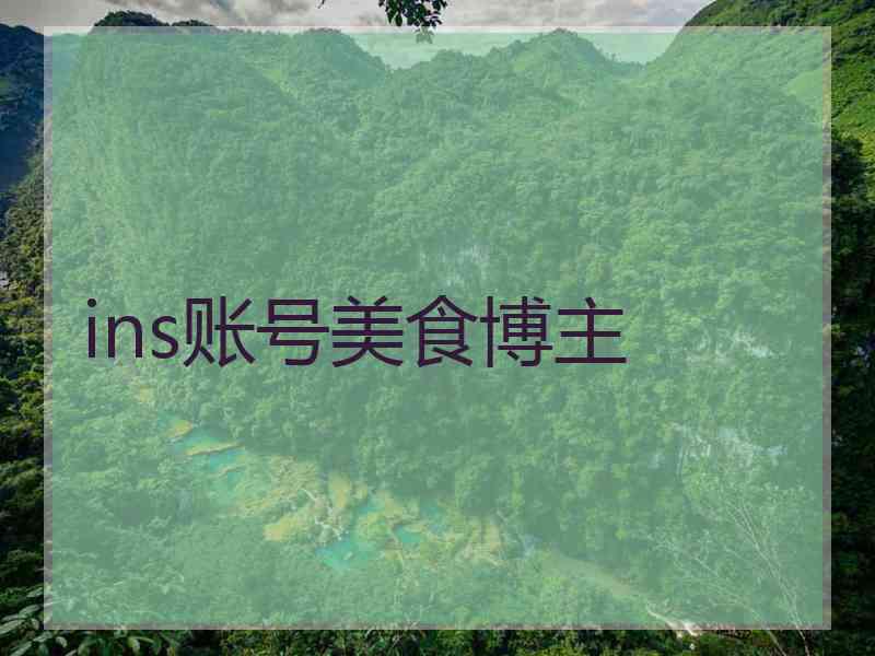 ins账号美食博主