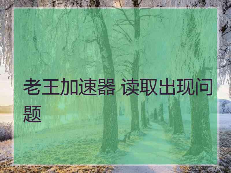 老王加速器 读取出现问题